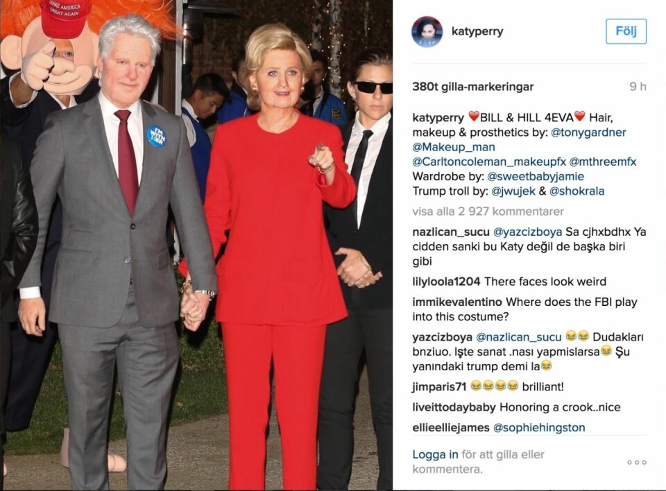 Orlando Bloom och Katy Perry var Hillary och Bill Clinton.