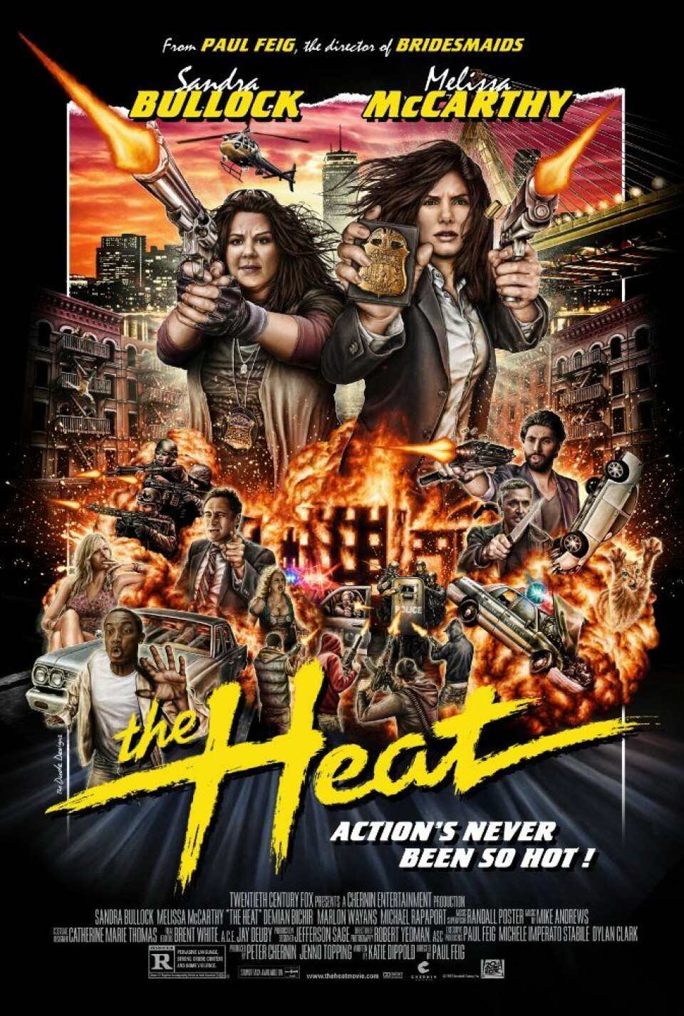 The Heat: En strikt FBI-agent paras ihop med den hänsynslösa Boston polisen Mullins. Tillsammans ska de få fast en stor droghandlare. Vilket är lättare sagt än gjort.