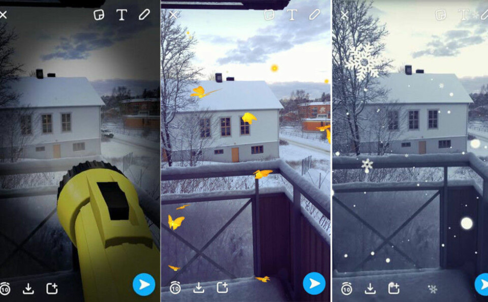 I senaste uppdateringen släppte Snapchat nya filter. I senaste uppdateringen släppte Snapchat nya filter.