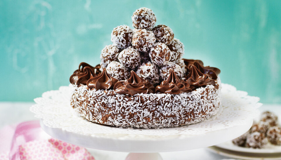 Recept: Stor chokladbollstårta