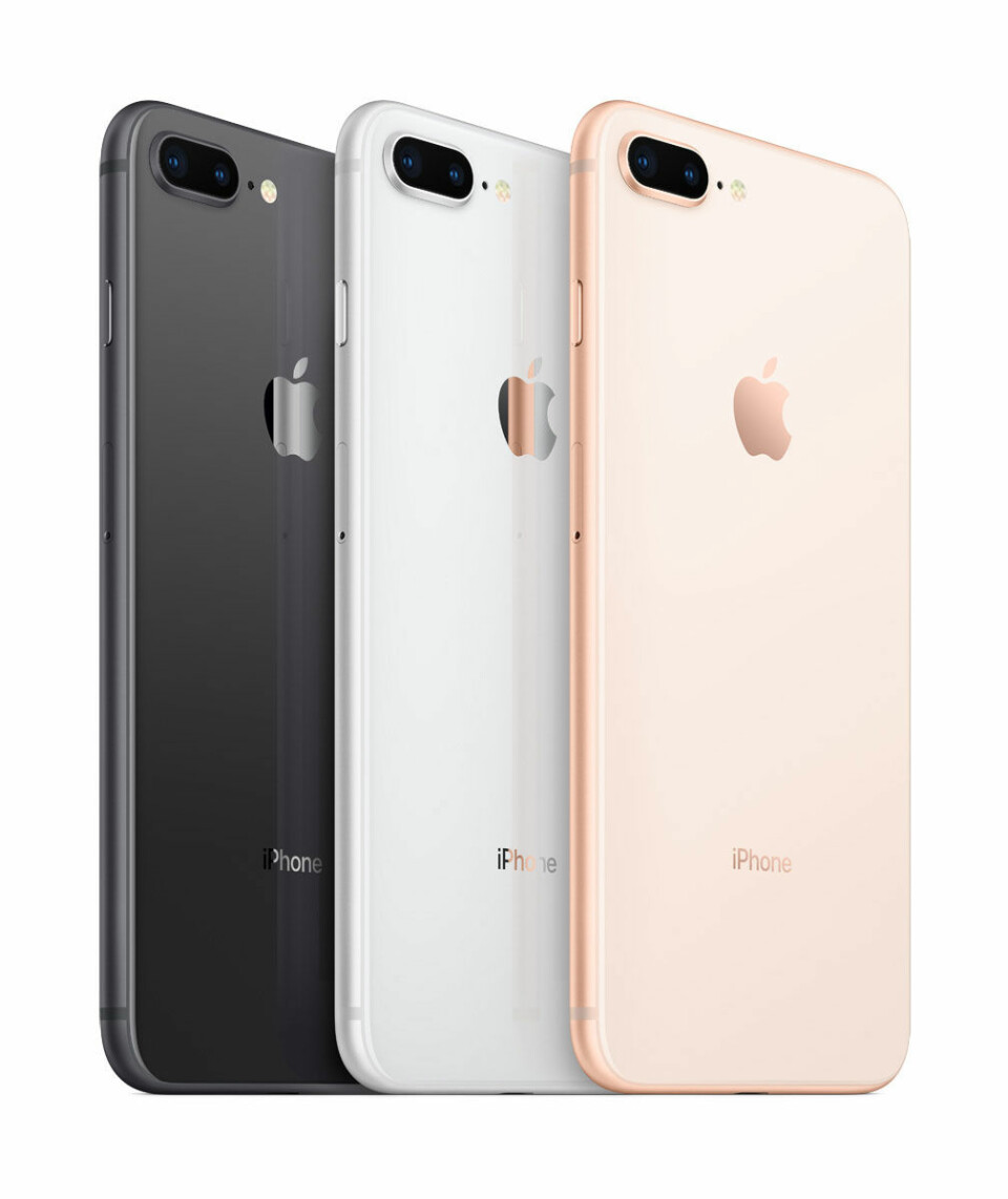 iPhone 8 och iPhone 8 plus finns i tre olika färger. iPhone 8 och iPhone 8 plus finns i tre olika färger.