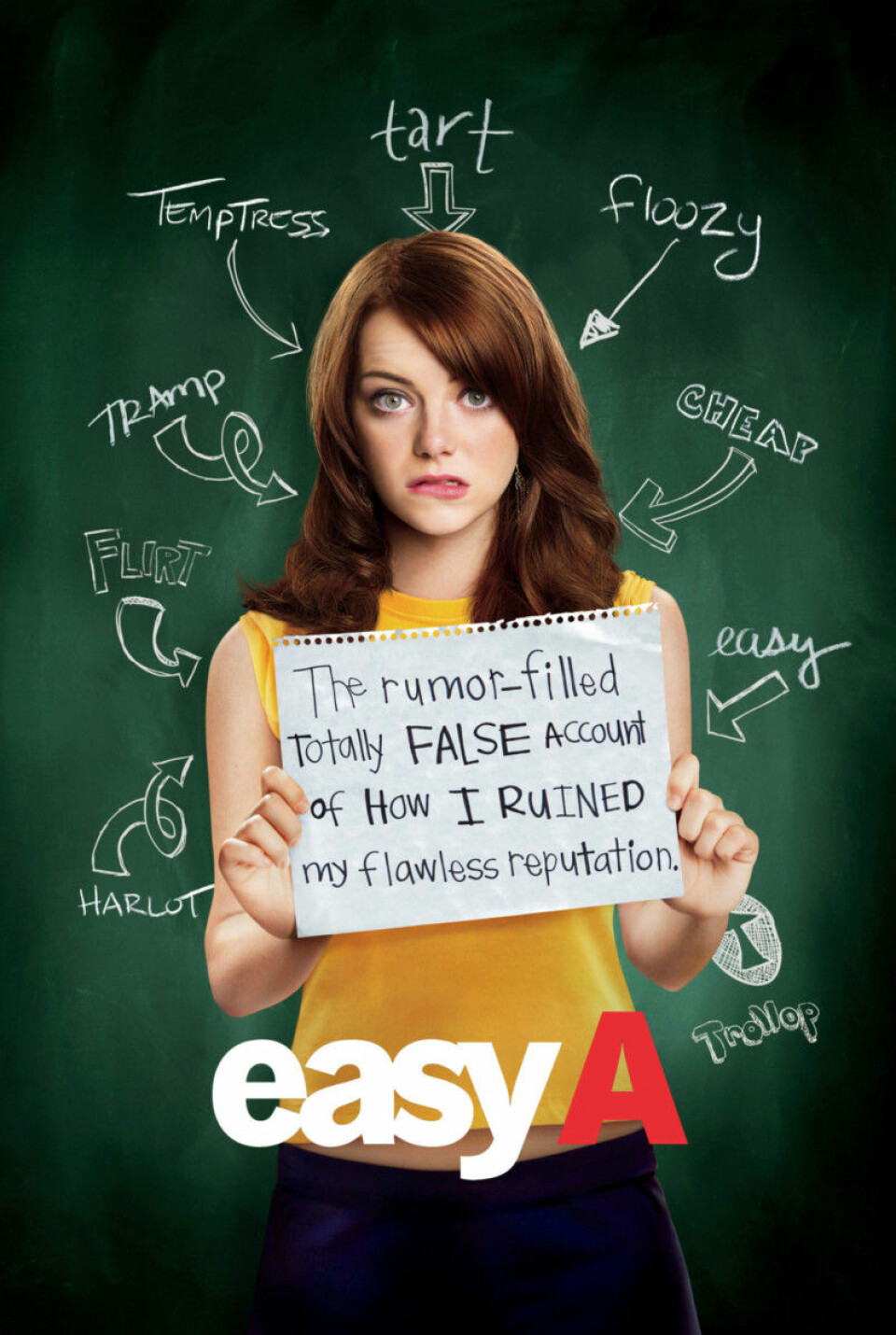 Easy A. För att vi hade velat följa med den supercoola, självständiga och starka tjejen Olive under hennes väldigt händelserika år på highschool!