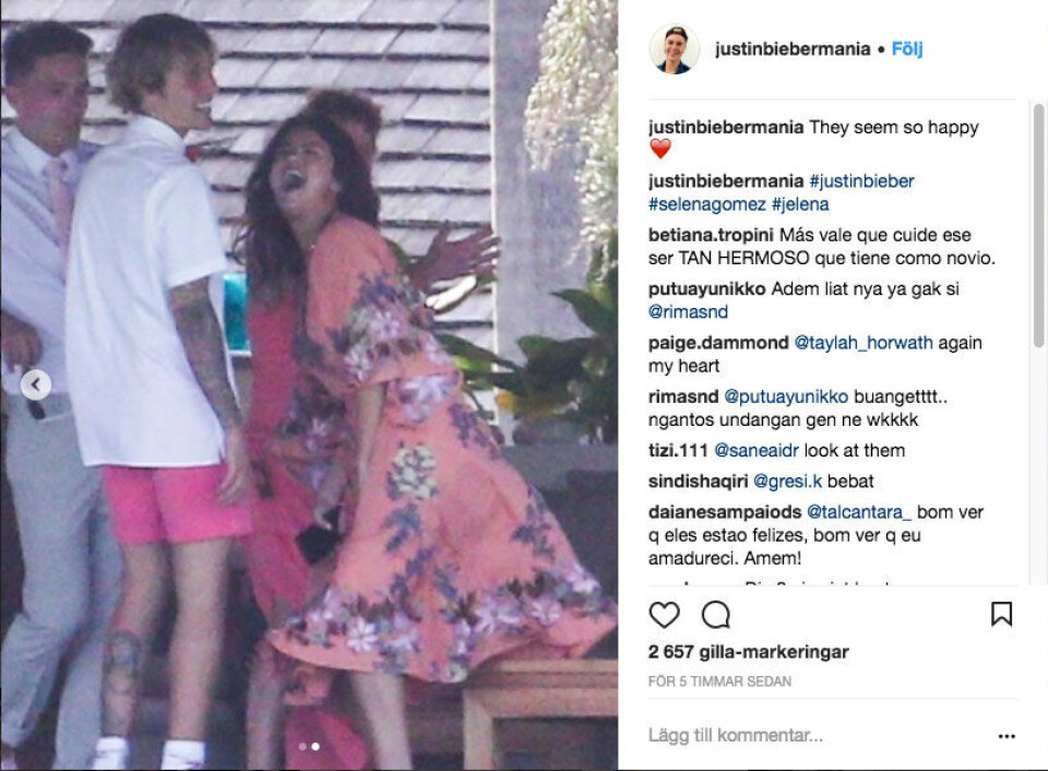 Här går Justin Bieber och Selena Gomez på bröllop tillsammans