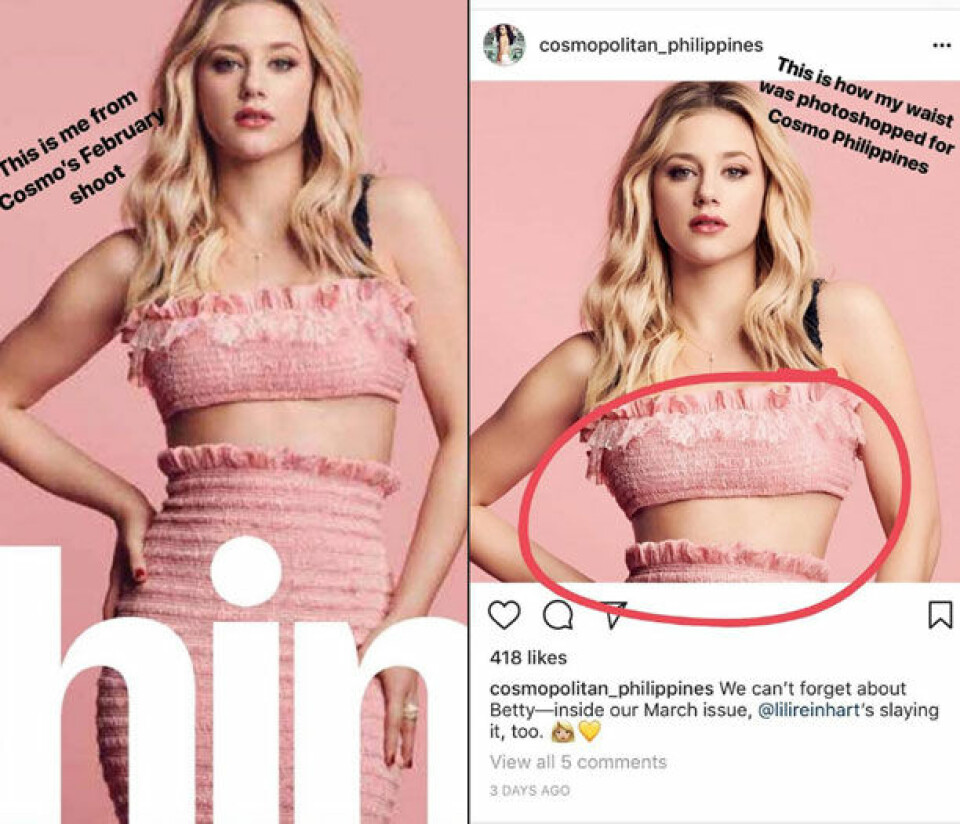 Riverdale-stjärnorna photoshoppades – se Lili Reinharts arga svar