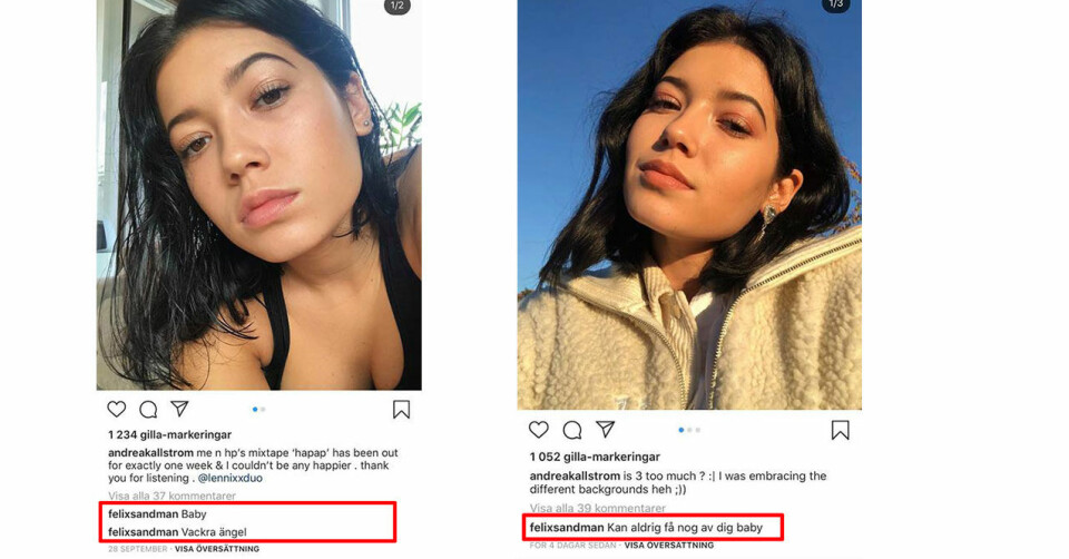 Andrea Kallström är Felix Sandmans nya flickvän