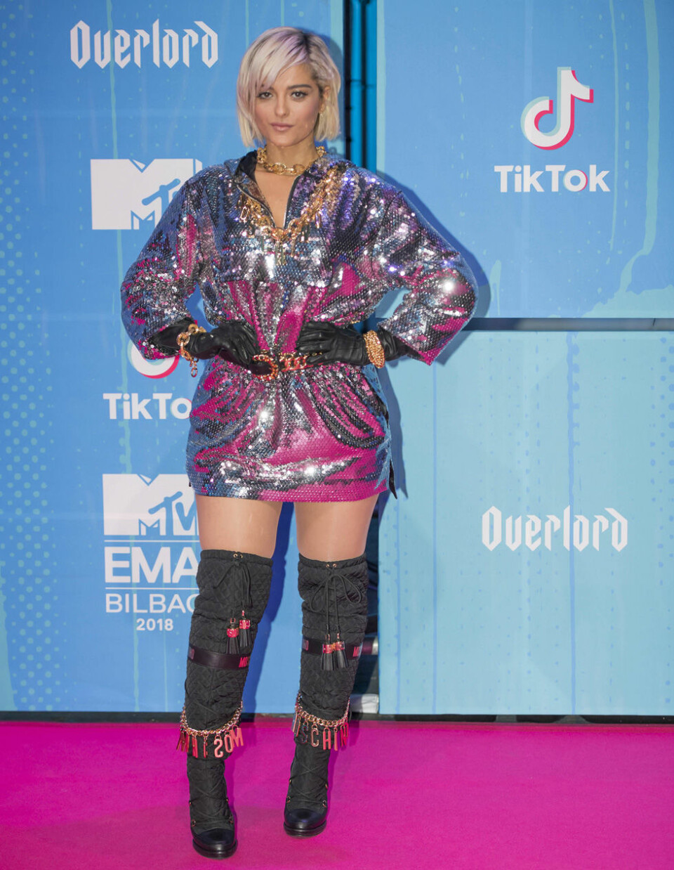 Bebe Rexha, som uppträdde under MTV EMA 2018, i en av kvällens outfits. Foto: IBL Bebe Rexha, som uppträdde under MTV EMA 2018, i en av kvällens outfits. Foto: IBL