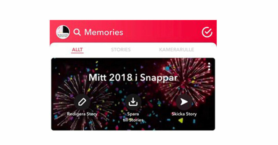 Om du går in i memories så kan du där få ditt år sammanfattat via Snapchat. Om du går in i memories så kan du där få ditt år sammanfattat via Snapchat.