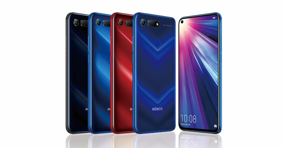 Honor view 20 i Midnight Black, Phantom Blue, Sapphire Blue och Phantom Red. Honor view 20 i Midnight Black, Phantom Blue, Sapphire Blue och Phantom Red.