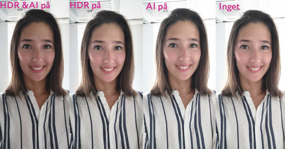 FRIDA-Annie testar Honor View 20:s selfiekamera. Ser du någon skillnad mellan de olika bilderna? FRIDA-Annie testar Honor View 20:s selfiekamera. Ser du någon skillnad mellan de olika bilderna?