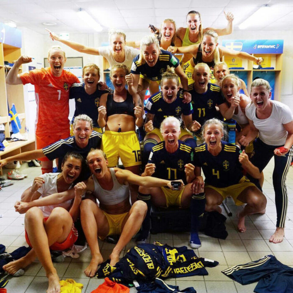 Jubel på Instagram efter segern mot Tyskland i lördags. Foto: @swewnt Jubel på Instagram efter segern mot Tyskland i lördags. Foto: @swewnt
