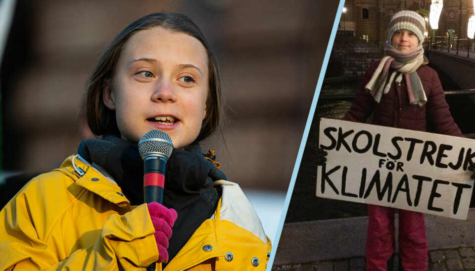 Greta Thunberg klimatstrejkar på sin födelsedag