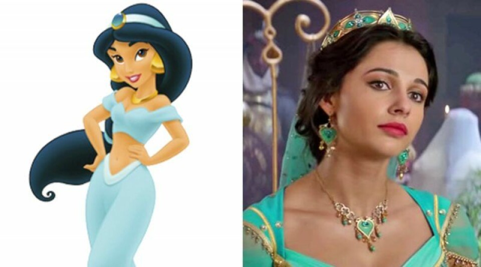 Tecknade Jasmine i Aladdin vs otecknade. Tecknade Jasmine i Aladdin vs otecknade.