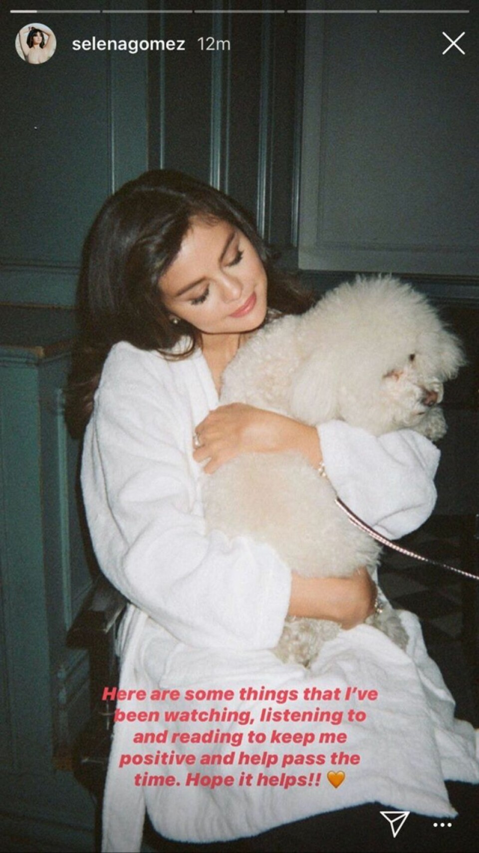 Fint initiativ av Selena Gomez. Foto: Skärmdump från Instagram Story Fint initiativ av Selena Gomez. Foto: Skärmdump från Instagram Story