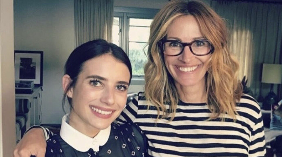 Emma Roberts med sin faster Julia Roberts. Emma Roberts med sin faster Julia Roberts.